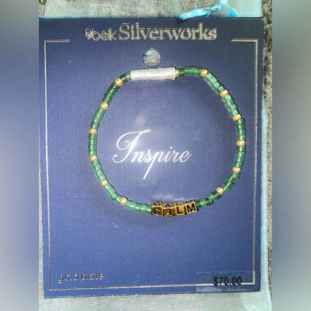 Belk Sikverworks Sterling Silver Inspire “CALM” Bracelet